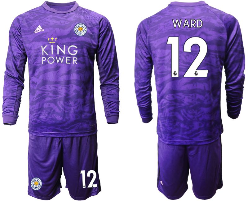 Men 2019-2020 club Leicester City purple long sleeved Goalkeeper #12 Soccer Jersey->leicester city jersey->Soccer Club Jersey